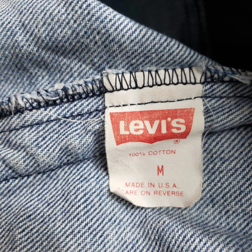 VTG Levi's Vest Mens Medium Blue Trucker Biker Denim Medium Wash 80s